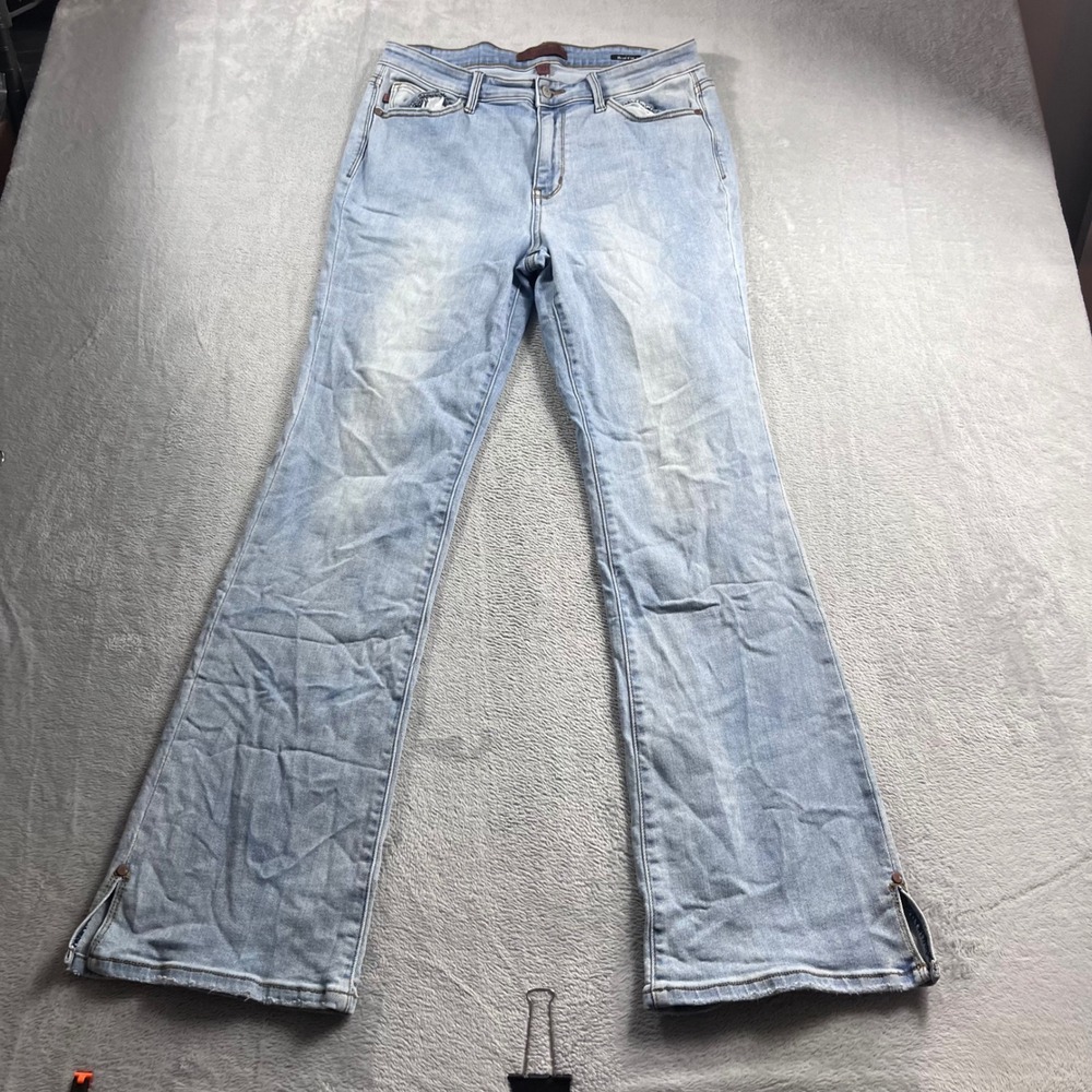 Judy Blue Los Angeles Bootcut Jeans Light Wash Side Slit Size 13/31 JB82552LT
